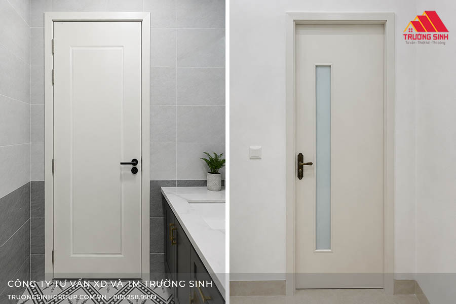 Mẫu cửa Composite nhà vệ sinh màu trắng